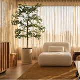 Marble White Linen Curtain
